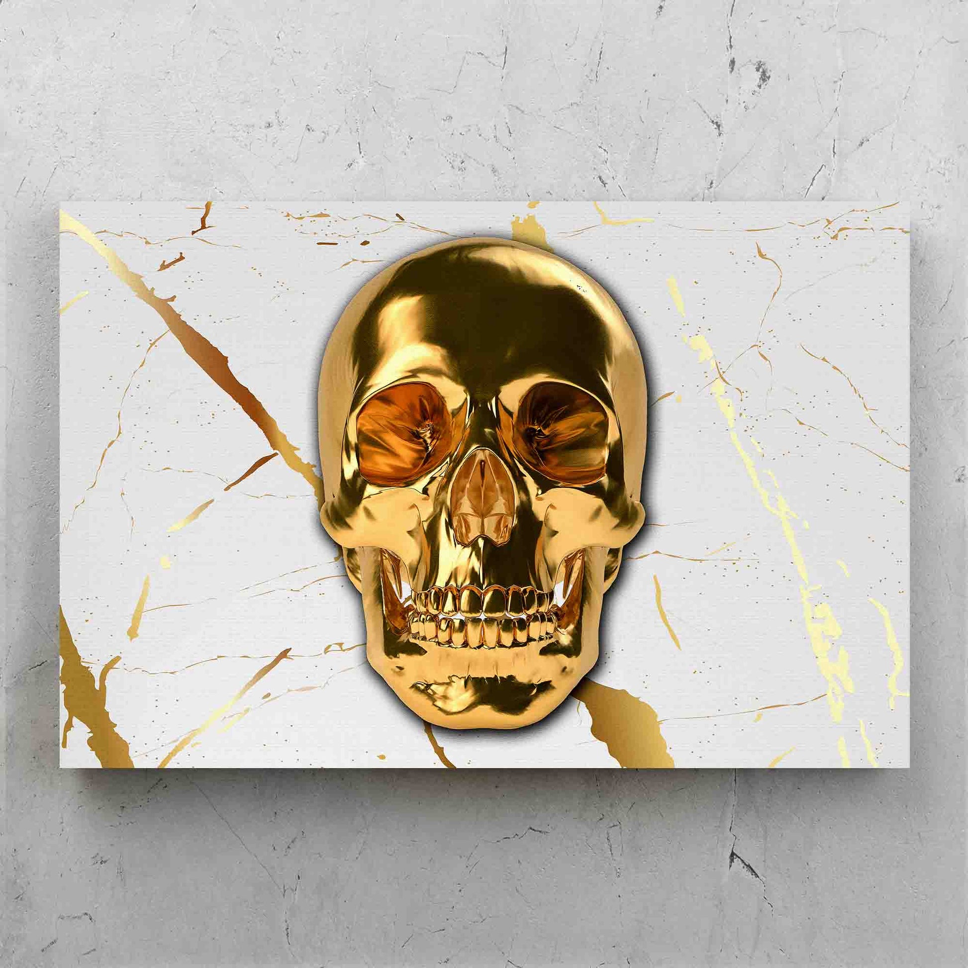 Gold Skull White And Gold Marble