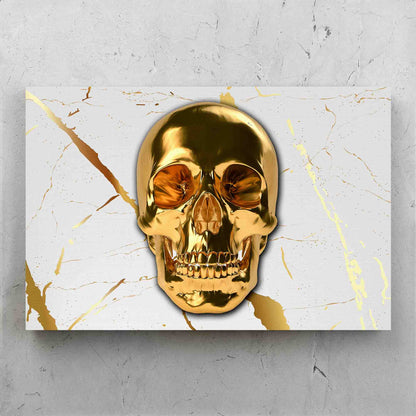 Gold Skull White And Gold Marble