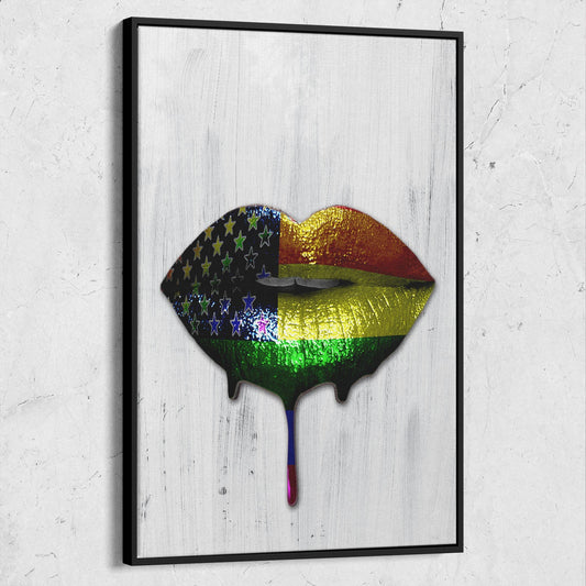 Rainbow Flag Closed Lips Drip